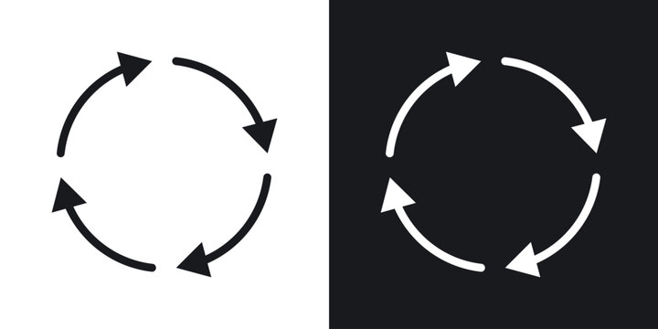 Life cycle icon set in black and white stroke lines