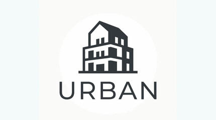 Fototapeta premium This logo represents an urban building with a modern design aesthetic, encapsulating urbanity, sophistication, and style, ideal for real estate or architecture companies.