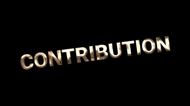 contribution text effect Gold color animation
