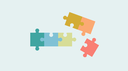 Naklejka premium This vibrant image showcases colorful jigsaw puzzle pieces, symbolizing collaboration, problem-solving, and creativity, perfect for educational and teamwork concepts.