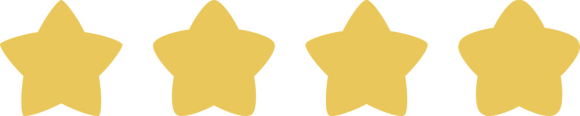 ゆるい・かわいい星のイラスト素材セット　Pop star silhouette illustration set