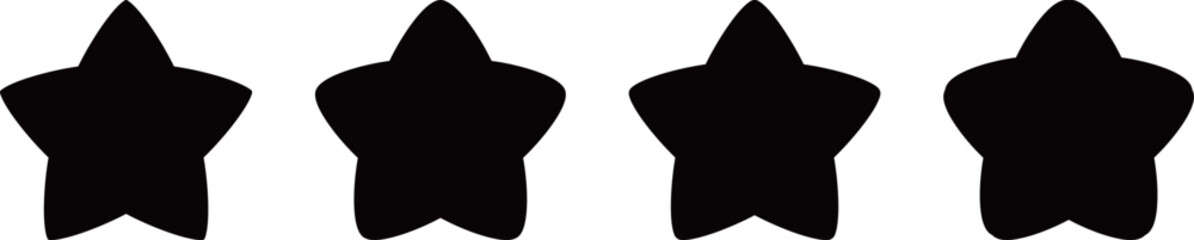 ゆるい・かわいい星のイラスト素材セット　Pop star silhouette illustration set