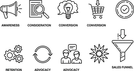 Fototapeta premium Marketing and business strategy icons
