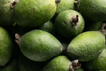 Tantalizing feijoas exude exotic aromas, whispering secrets of New Zealands Waitangi Day and Ecuadorian culture, nestled in verdant abundance