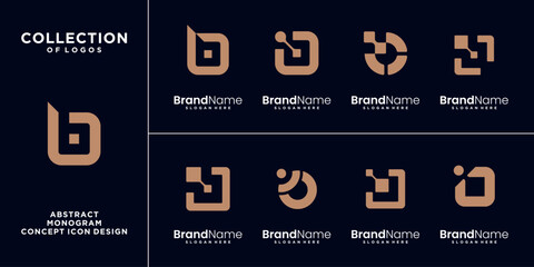 Set of letter B logo design template. © GoRise