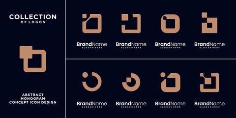 Modern abstract letter B logo design. Minimal B initial logo collection. © GoRise