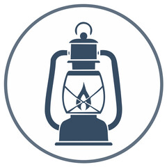 Obraz premium Iconic lantern illustration in a circle shape with traditional and vintage appeal, perfect for creative projects and design elements.