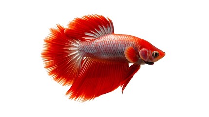 Fototapeta premium Beautiful Red Betta Fish Isolated on White Background