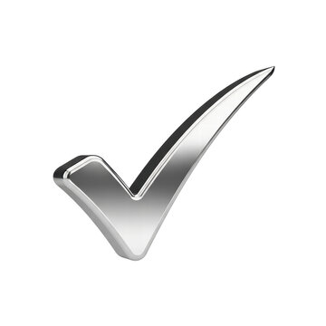 Shiny silver check mark