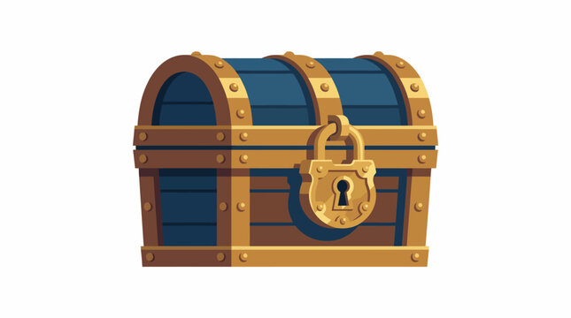 This cartoonish illustration of a treasure chest evokes adventure and mystery, adorned with gold accents, inviting viewers to explore hidden treasures and secrets.