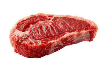 Fototapeta premium Raw prime ribeye steak fresh from butchers cut, ready for grilling, depicting quality gourmet beef meat transparent background