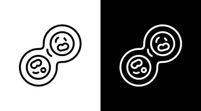 Cell Division  White Icon Set Design