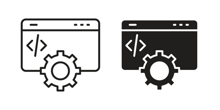 Web development icons for website design and development, app development. EPS10