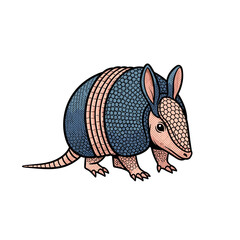 Obraz premium Armadillo illustration in detailed style with colorful patterns 