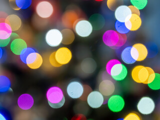 Obraz premium Defocused Christmas Lights Bokeh Colorful Abstract Background