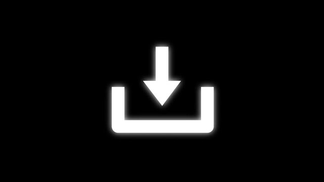 Animated download button graphic for website interface with smooth transition movement and modern minimal design for digital media