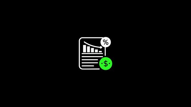 Business Finance Statement Icon Loop Animation