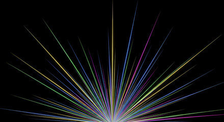 Fototapeta premium Radiant Innovation: Spectrum of Possibility Chromatic Surge: Energy Burst in Darkness Light Explosion: Multicolor Creative Spark