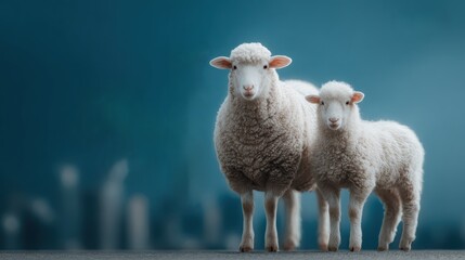 Obraz premium Sheep duo on transparent background