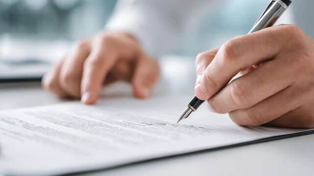 Human resources manager reviewing contracts and employment agreements to ensure adherence to labor laws and company policies.