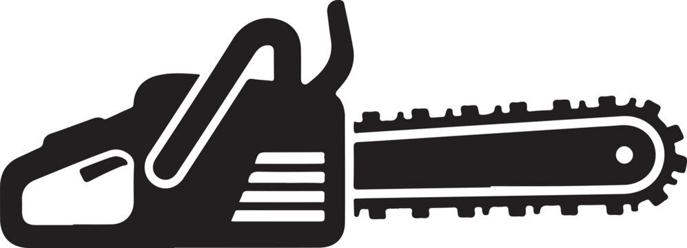 Chain saw icon.Flat silhouette version.