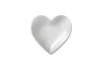 White ceramic heart shaped dish showing love, romance, and valentine's day concepts on a transparent background