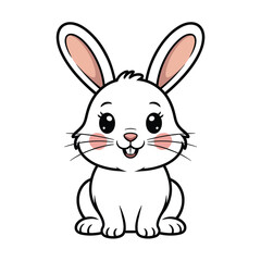 Obraz premium Adorable cartoon rabbit with pink details a charming silhouette