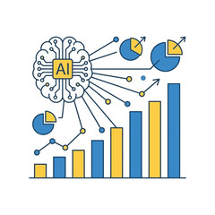 Obraz premium AI System Analyzing Data for Business Growth and Predictive Insights