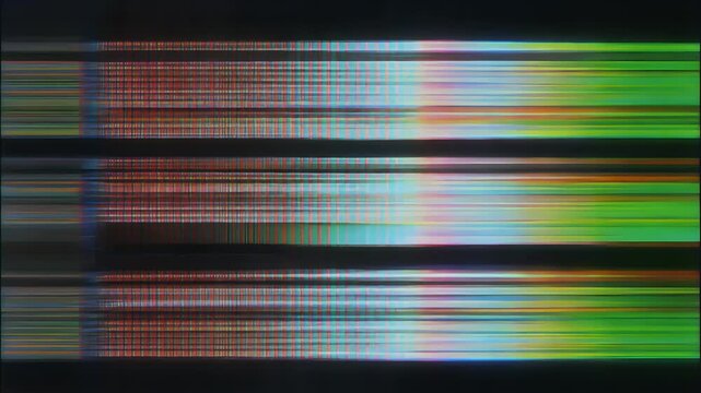 Abstract digital glitch art with horizontal and vertical distortions.