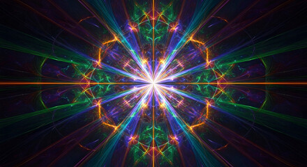 Obraz premium Vibrant Fractal Explosion