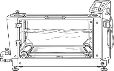 Fototapeta premium Pet Rehabilitation Hydrotherapy Treadmill Illustration