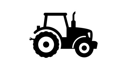 Agricultural Farm Tractor Icon, Heavy Machinery Vehicle, isolated white background. © Slamet