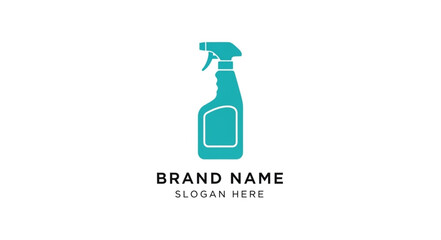 Cleaning Spray Bottle Logo Design Template.