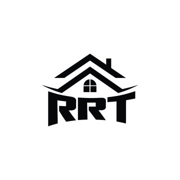 Modern Real Estate Roof Logo with House Silhouette and RRT Lettering