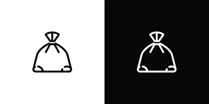 Black and white money bag on split background finance currency sack