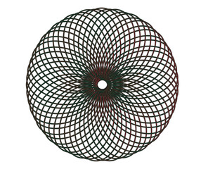 Intricate Black Spirograph Circular Pattern or Mandala Design Element