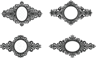 Obraz premium ornamental, vintage, frame, decorative, baroque, border, flourish, victorian, classic, elegant, scroll, ornament, antique, design, label, badge, engraving, vector, retro, illustration