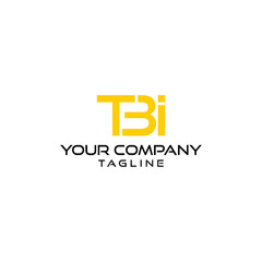 Obraz premium Modern Minimalist TBi Letter Logo Design with Yellow Monogram and Corporate Tagline
