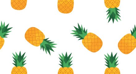 Seamless Pineapple Food Pattern Vector for Summer, Tropical Kitchen, and Textile Design