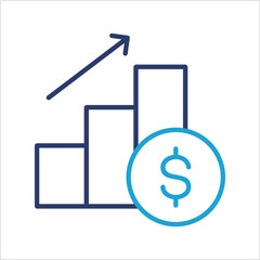 Profit Increase icon illustration style collection