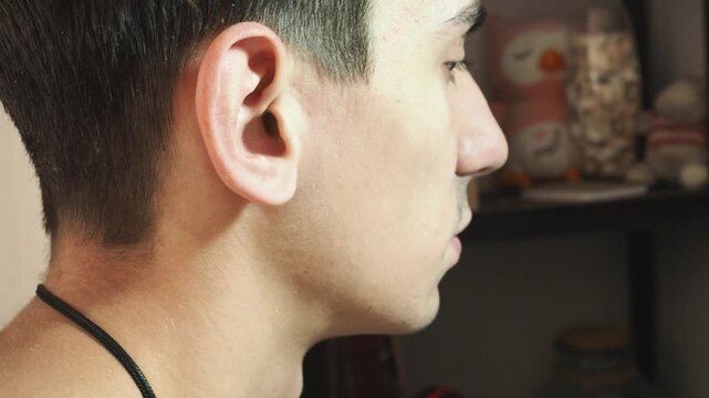 Call center, Customer support and man telemarketing consultant working on a computer screen for advice in SEO