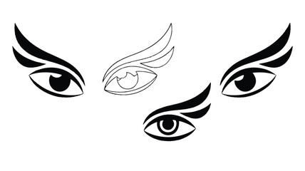 Obraz premium Hindu goddess face eyes and third eye designs