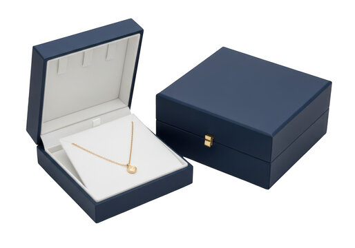 Luxury watch box with open lid and closed companion isolated on transparent background