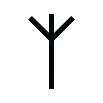 Nordic Algiz Rune Symbol Minimal Vector Icon