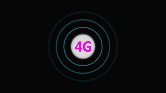 Radio wave with 4G icon. Internet button. 4g banner for streaming. 4G  circle streaming icon with radio wave. 