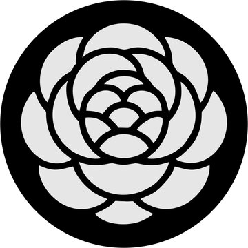 black and white mandala flower