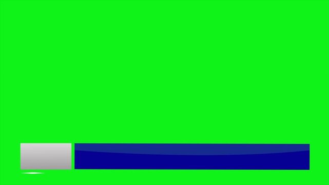 Lower third title bar animation video. Blue and white minimal banner overlay with green screen background for text display in video format