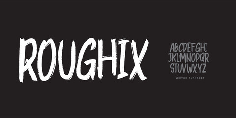 Obraz premium Rough brush font bold letters create a dynamic display, perfect for creative branding, energetic posters, or youthful graphic design projects.