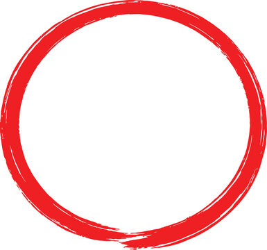 Red circle brush stroke