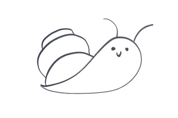 a snail drawn with a black marker © Sergio Delle Vedove